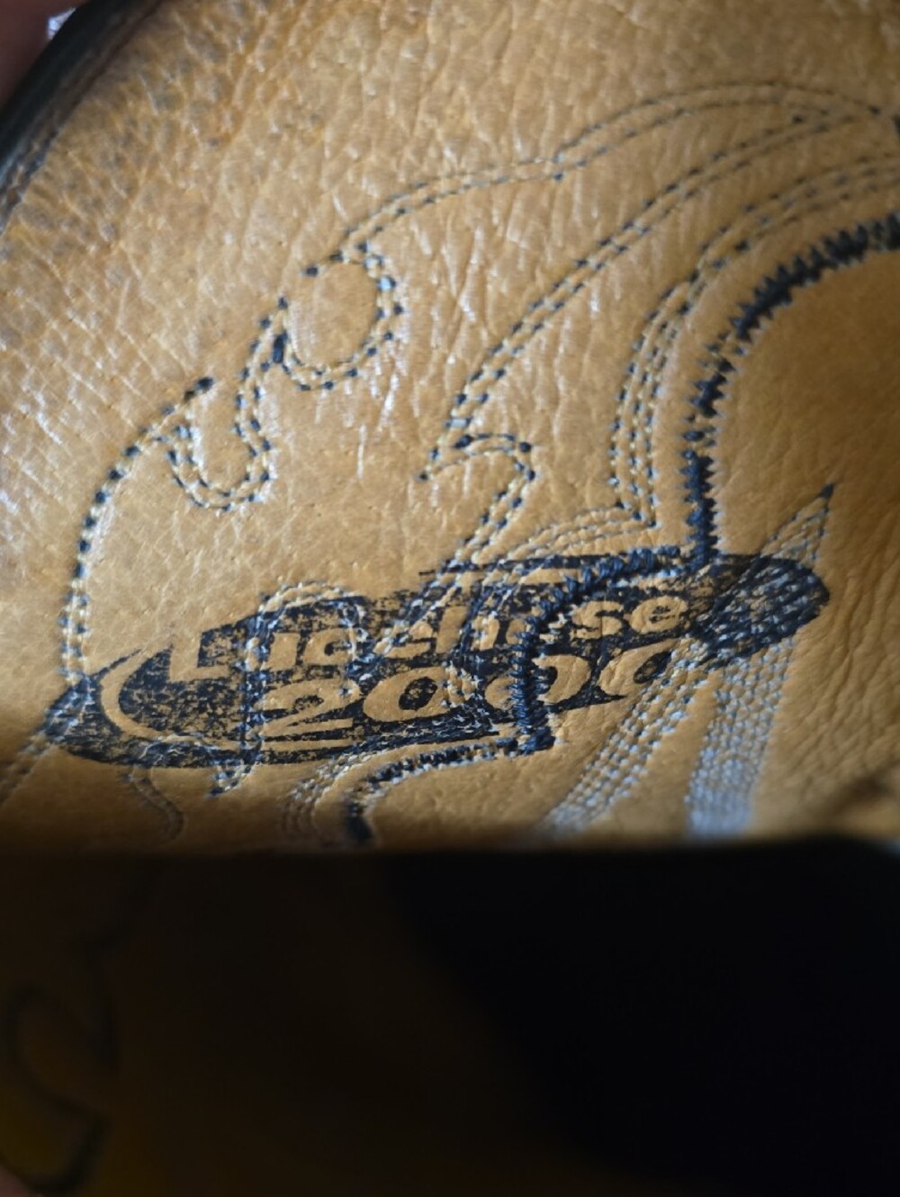 10 1/2  2E Lucchese Black Smooth Ostrich Cowboy Boots - Embroidered Shaft - Picture 3 of 15